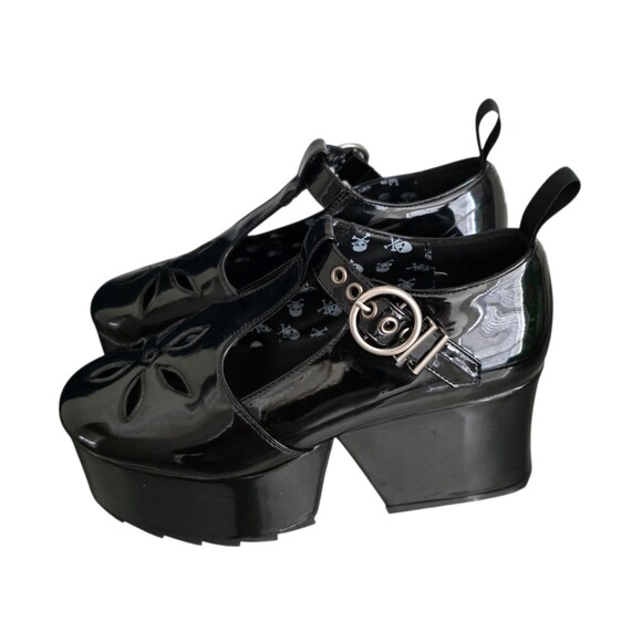 Lamoda Dolls Kill Overthinking It Shoes Womens Size 9 Platform Mary Jane Black - Picture 7 of 11